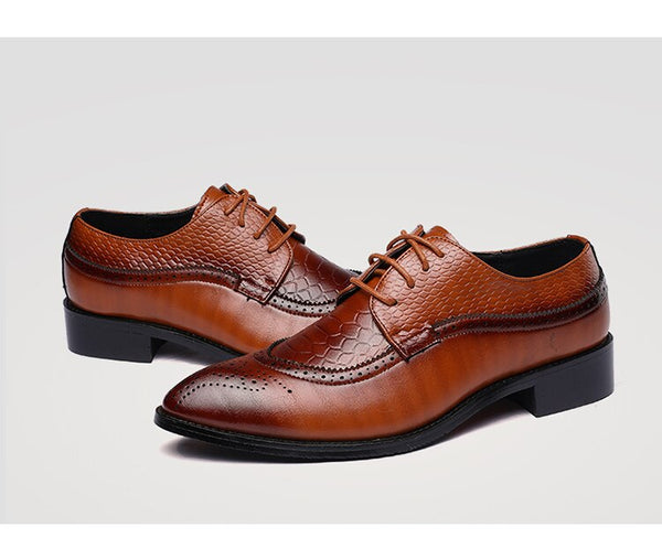 Chaussures homme, cuir naturel, bleu marine, texture croco - P1785